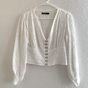 Nasty Gal White Low Cut Top 6